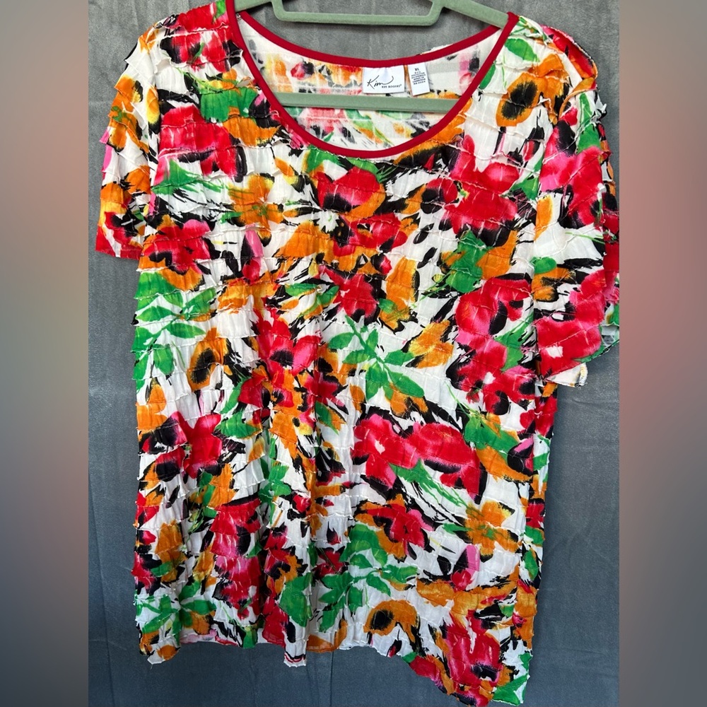 Kim Rogers blouse. XL 97% polyester 3% spandex